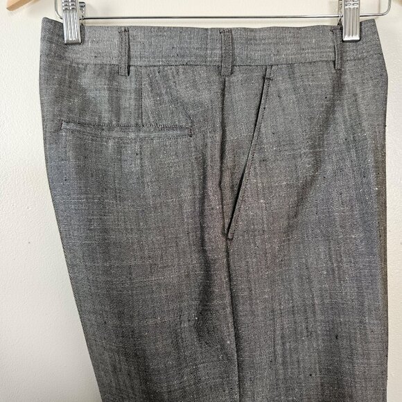 Vintage Faberge 80s Flashy Glam Gray Sharkskin Slub Mens 2 Piece Suit 42R/33W - Picture 6 of 10